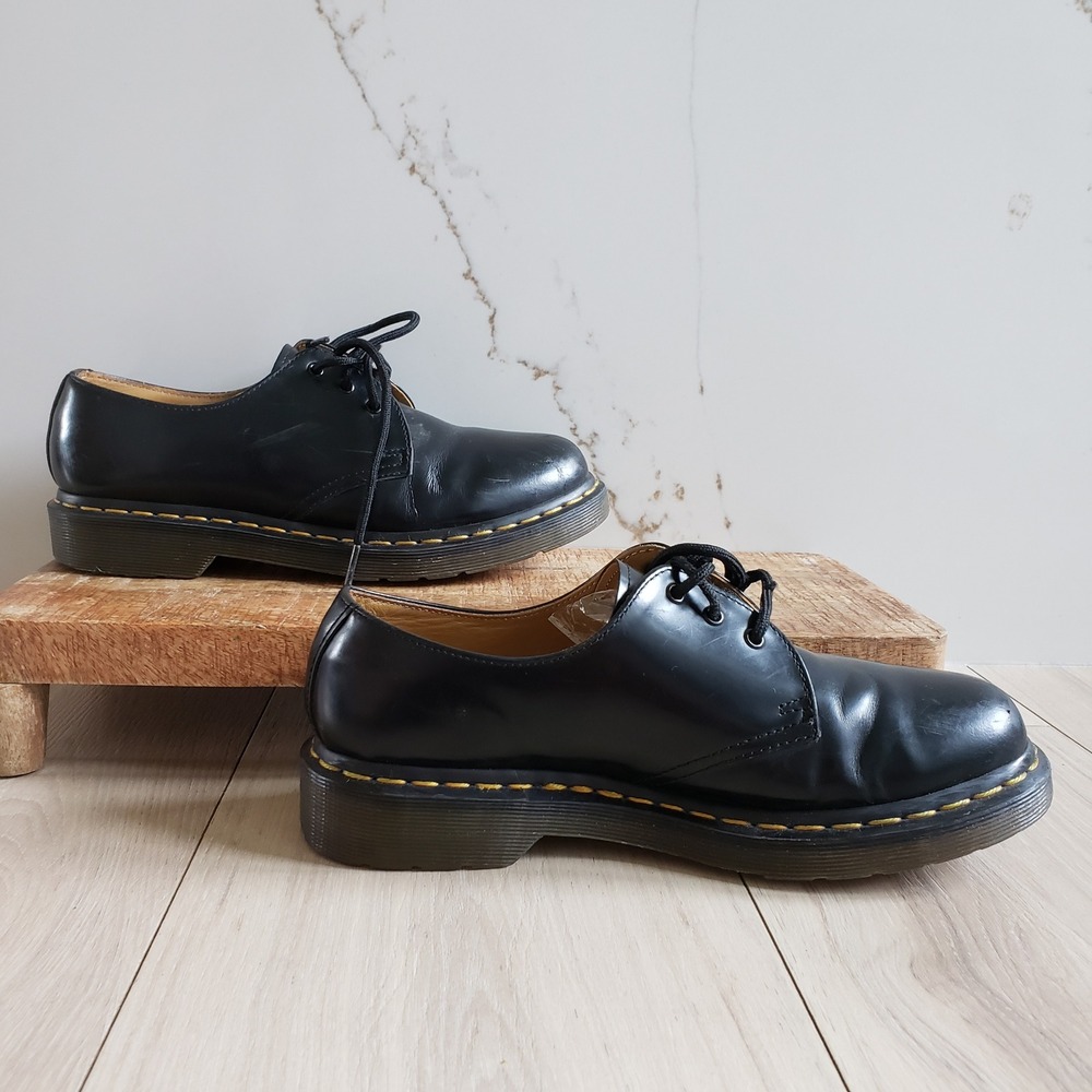 Dr. Martens 1461 Oxford Mens 8 Black Leather Lace Up Shoes Classic Grunge